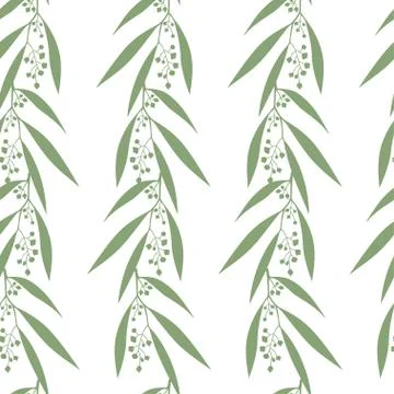 Seamless pattern branches of eucalyptus Illustrazione stock