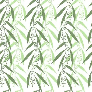 Seamless pattern branches of eucalyptus Illustrazione stock