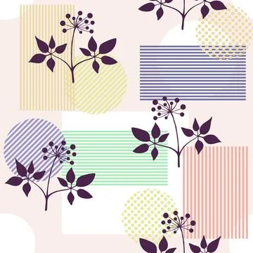 Seamless pattern with branches of ginseng. Floral Illustrazione stock