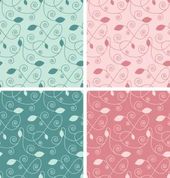 Seamless Pattern Branches With Leaves Illustrazione stock