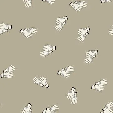 Seamless pattern brand goalkeeper gloves cartoon vector Stock Illustration