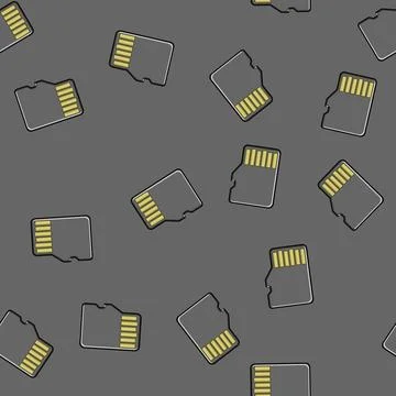 Seamless pattern brand microsd card cartoon vector Stock Illustration