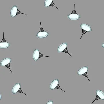 Seamless pattern brass pendant lights cartoon vector Stock Illustration