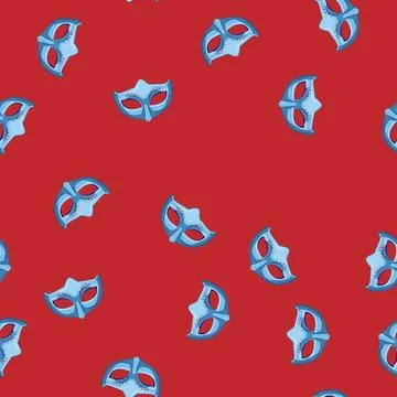 Seamless pattern brazil carnival mask cartoon vector Stock Illustration