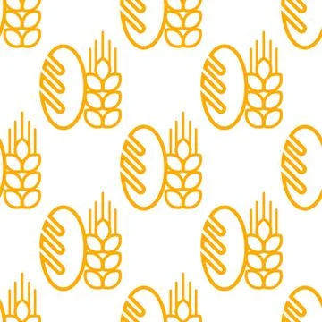 Seamless pattern of bread and bakery symbol 스톡 일러스트