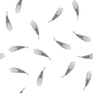 Seamless pattern bread barley sketch hand drawn Stock Illustration