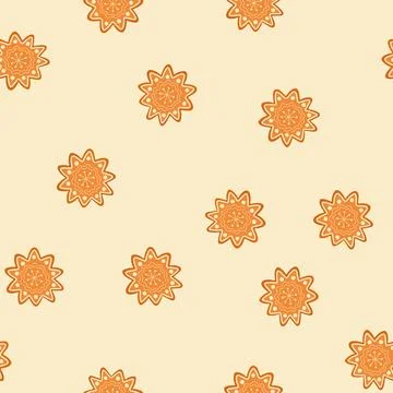 Seamless pattern bread gingerbread cartoon vector Stock Illustration