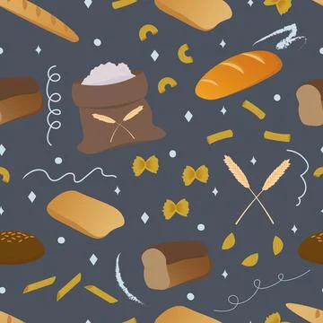 Seamless pattern with bread Illustrazione stock