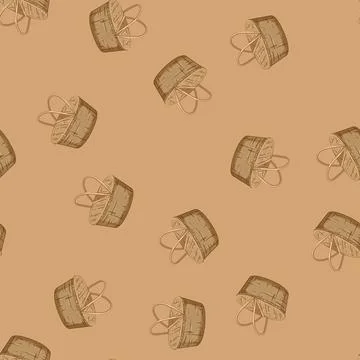 Seamless pattern bread picnic basket cartoon vector Illustrazione stock