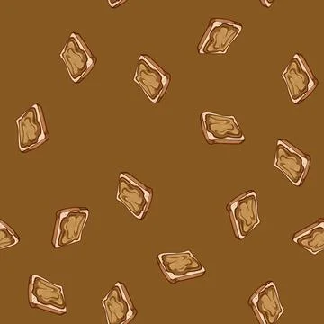 Seamless pattern bread toast jam cartoon vector Ilustración de archivo