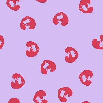 Seamless pattern break heart broken cartoon vector 스톡 일러스트
