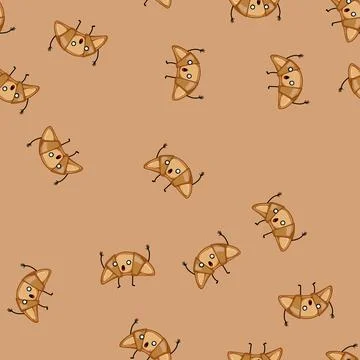 Seamless pattern breakfast bread character cartoon vector Stockillustratie