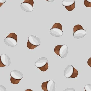 Seamless pattern breakfast capsule coffee cartoon vector Stock Illustration