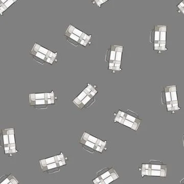 Seamless pattern breakfast french press coffee cartoon vector Stock Illustration