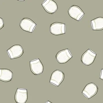 Seamless pattern breakfast milk cup cartoon vector Stock Illustration