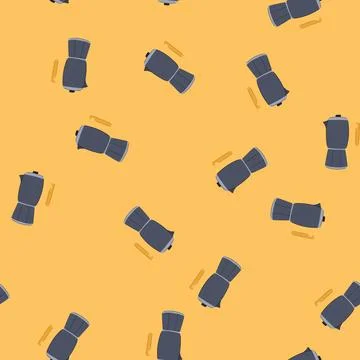 Seamless pattern breakfast moka pot coffee cartoon vector Stock Illustration