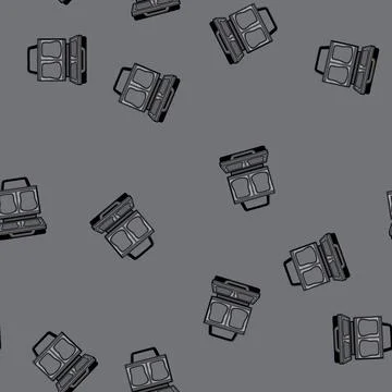 Seamless pattern breakfast sandwich maker cartoon vector Stock Illustration