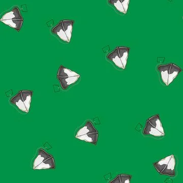 Seamless pattern breakfast teabag cartoon vector Illustrazione stock