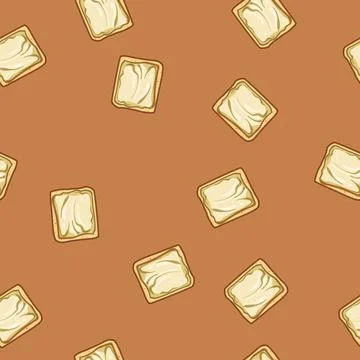 Seamless pattern breakfast toast jam cartoon vector Ilustración de archivo