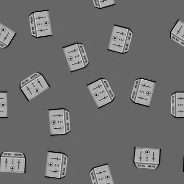 Seamless pattern breakfast toaster bread cartoon vector Stockillustratie