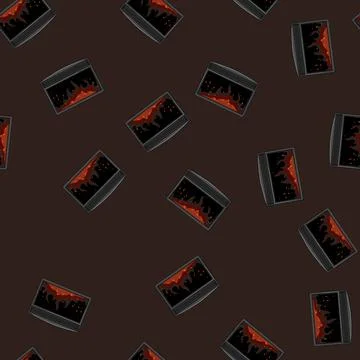 Seamless pattern brick fireplace cartoon vector イラスト素材