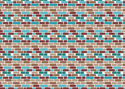 Seamless pattern with brick wall. Abstract bricks stones background. Vector.. Stock Illustration