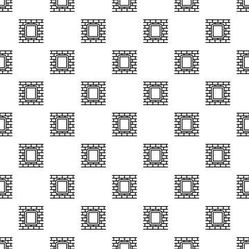 Seamless pattern with brick wall window frames イラスト素材