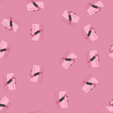 Seamless pattern briefcase laptop bag cartoon vector Stockillustratie