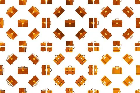 Seamless pattern with briefcases and suitcases representing business and travel Illustrazione stock