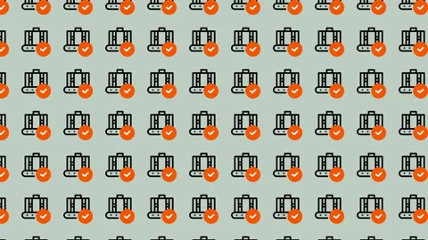 Seamless Pattern of Briefcases with Checkmarks for Business Success. Stock Footage 325404274