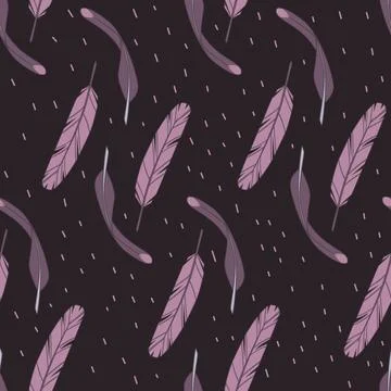 Seamless pattern with bright abstract feathers. Cartoon vector illustration Stock Illustration