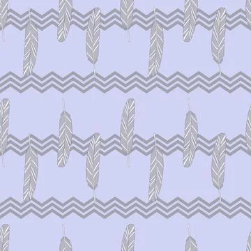Seamless pattern with bright abstract feathers. Cartoon vector illustration Stock Illustration