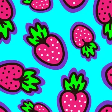 Seamless pattern with bright berries. Vector illustration 스톡 일러스트