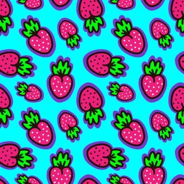 Seamless pattern with bright berries. Vector illustration 스톡 일러스트