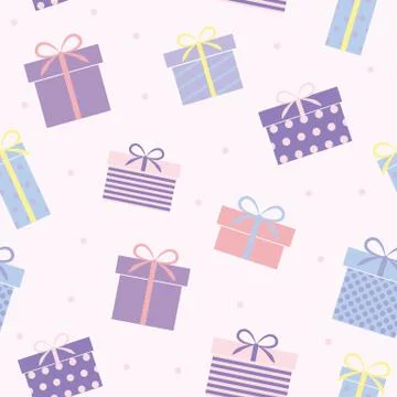 Seamless pattern bright birthday present Illustrazione stock