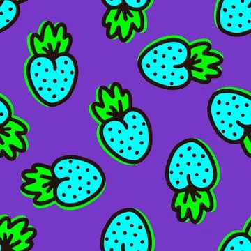 Seamless pattern with bright blue berries. Vector illustration 库存插图