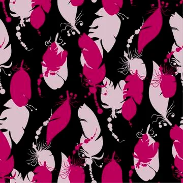 Seamless pattern with bright colors in vector graphic illustration with feath Stock Illustration