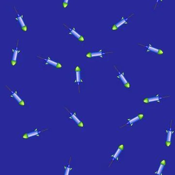 Seamless pattern bright firework rocket cartoon vector Stock Illustration