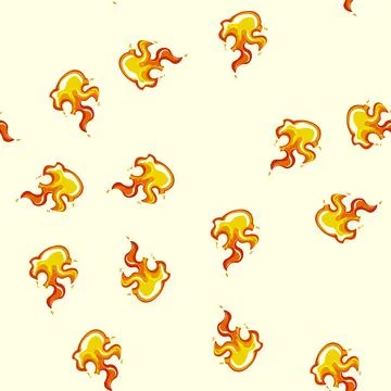 Seamless pattern bright flame cartoon vector 스톡 일러스트