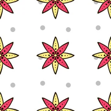 Seamless Pattern Bright Flowers Stock-Illustration