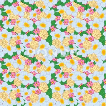 Seamless Pattern Bright Flowers イラスト素材