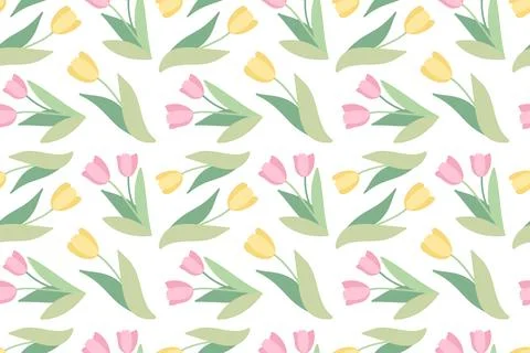 Seamless pattern with bright flowers. Spring and summer garden ornament. Stock Illustration