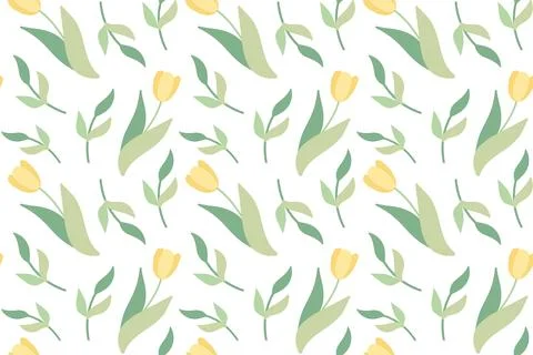 Seamless pattern with bright flowers. Spring and summer garden ornament. Stock Illustration