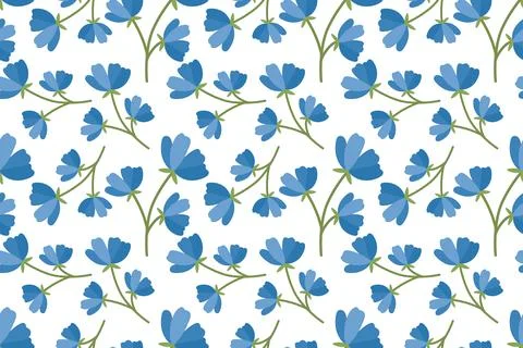 Seamless pattern with bright flowers. Spring and summer garden ornament. Stock Illustration