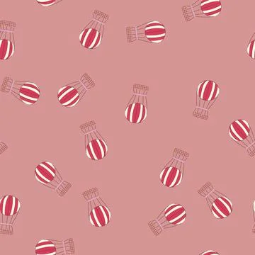 Seamless pattern bright hot air balloon cartoon vector Stockillustratie