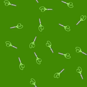 Seamless pattern bright kid scissors cartoon vector Stock Illustration