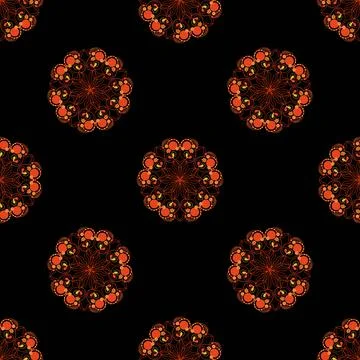 Seamless pattern with bright mandala elements. イラスト素材