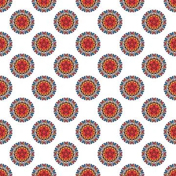 Seamless pattern of bright mandala Stock Illustration