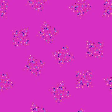 Seamless pattern Bright, multi colored geometric confetti scattering across a Stock Illustration