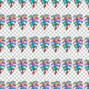 Seamless pattern of bright multicolored monstera or philodendron leaf hand drawn 库存插图